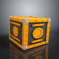Stylish Yellow And Black Storage Cube With Metal Rivets And Circular Lids