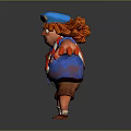 Game Movie Animated Character With Red Hair Wearing Blue Beret Red Scarf And Brown Shorts