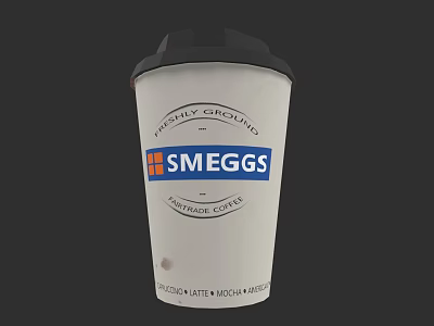 SMEGGS Premium Coffee Kitchenware Cup For Freshly Ground Espresso Latte Mocha Cappuccino 3d model