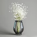 Decorative Glass Vases In Different Sizes Holding Various White Flowers And Fresh Greenery