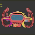 Futuristic Control Panel With Blue Screen And Metallic Tech Structure Design