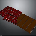 Red Wrapped Chocolate Bar With Square Brown Pieces And Smooth Glossy Surface