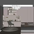 Modern Tatami Bedroom Interior With White Cabinets Bookshelf Desk Chair And Chandelier