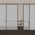 Modern Sliding Doors With Frosted Glass And Black Frames In Bright Room Interior