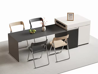 Modern Western Kitchen Bar Nakajima Dining Table and Chair Dining Island Table 3d model