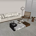 Modern Living Room Sofa Coffee Table Set With Textured Rug Accent Chair And Floor Lamp