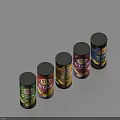 Colorful Lay's Stax Potato Chips Cans with Various Flavors Arranged in Row for Snack Storage