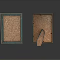 Wooden Frame Furniture With Cork Surface Two Brown Frames And Stand Support