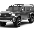 Black Armored Off Road Vehicle Featuring Rugged Design Roof Rack And Large Tires