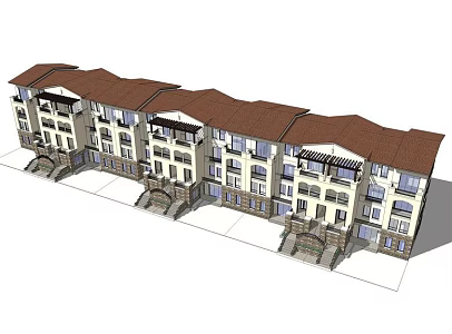 Multi-storey houses in Spain 3d model