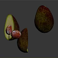 Vibrant Ripe Avocado Halved and Whole with Pit Showcasing Fresh Texture on Dark Background
