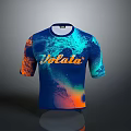 Bicycle Cycling Jersey Featuring Volata Logo Blue And Orange Wave Pattern Design