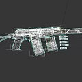 Highly Detailed Tactical Military Rifle With Magazine And Ammunition Bullets