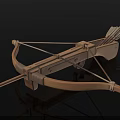 Ancient Wooden Crossbow with Arrows and Traditional Weapon Design Elements