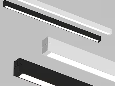 Modern Linear Ceiling Lights In Black And White 3d model