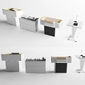 Modern Functional Tables With Various Designs Storage Compartments And Microphone Stands 3d model