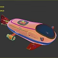 Futuristic Orange Aircraft Design With Blue Cockpit Red Tail Wings And Glowing Stripes