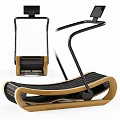 Modern Fitness Equipment With Curved Wooden Base And Metal Frame For Home Gym