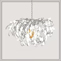Elegant Modern White Leaf Shaped Chandelier With Puffy Design For Interior Decor 3d model