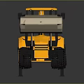 Yellow Backhoe Loader Construction Equipment With Front Loader Bucket Excavator Arm And Black Tires
