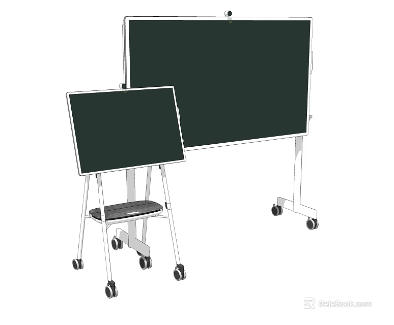 Drawing Tools Blackboards with Wheeled Stands Large and Small Portable Art Supplies 3d model 