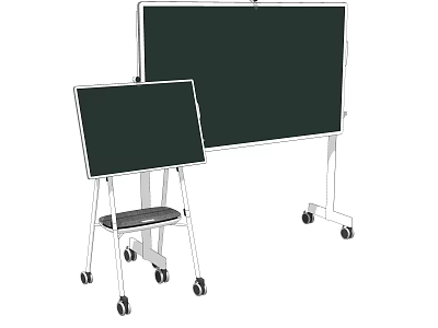 Drawing Tools Blackboards with Wheeled Stands Large and Small Portable Art Supplies 3d model