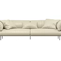 Modern double sofa multiplayer sofa 3d model