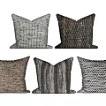 Decorative Throw Pillows With Woven Texture Geometric Pattern And Neutral Tones For Home Decor 3d model