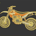 Orange And White Off Road Dirt Bike With Black Seat And Large Knobby Tires