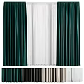 Luxury Green Velvet Curtains with White Sheer Panels and Multiple Color Options