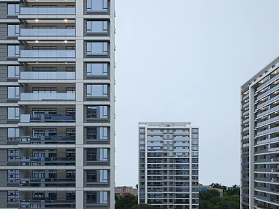 Aerial Planning of Modern High Rise Residential Buildings Featuring Urban Architectural Layout 3d model