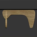 Modern Glass Top Coffee Table With Wooden Frame And Unique Curved Design