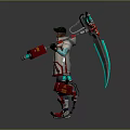 Sci Fi Character With Mechanical Creature Partner And Cybernetic Backpack Holding Weapon
