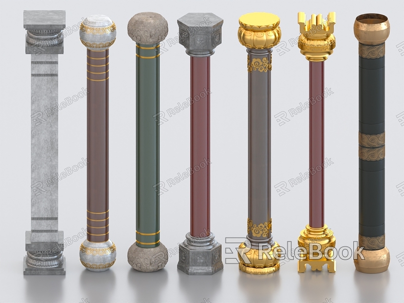 Panlong Column Stone Column Chinese Column Copper Column Chinese Column Landscape Column Garden Column model