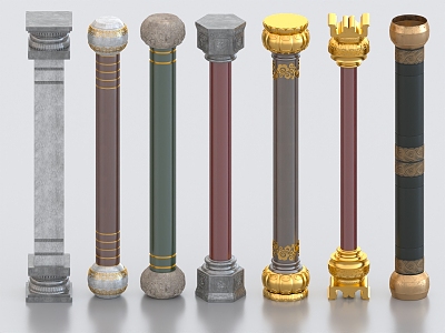 Panlong Column Stone Column Chinese Column Copper Column Chinese Column Landscape Column Garden Column model