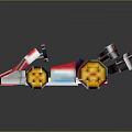 Pixel Art Style Toy Racing Car With Colorful Design And Detailed Wheels