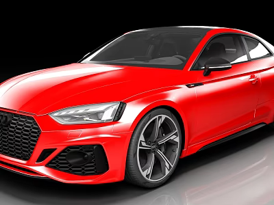 Red Audi Coupe With Sporty Design Sleek Alloy Wheels And Front Grille 3d model