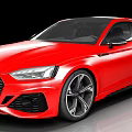 Red Audi Coupe With Sporty Design Sleek Alloy Wheels And Front Grille