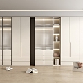 modern wardrobe cream wardrobe 3d model