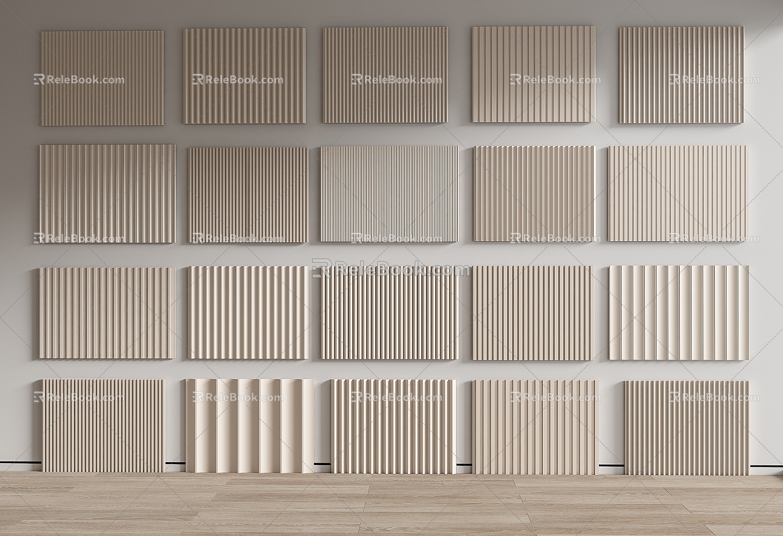 Modern wall panel wood veneer wall panel wall panel wall panel wall panel wood board 3d model