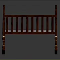 Wooden Rocking Baby Crib With Dark Brown Finish Carved Details And Light Mattress