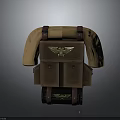 Adventurer Character Backpack With Golden Eagle Emblem Brown Leather Side Sleeves And Wheels