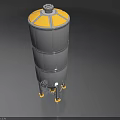 White Cylindrical Swing Door Tank With Yellow Top And Support Legs