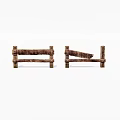 Wooden Fences Display With Intact And Broken Sections On White Background
