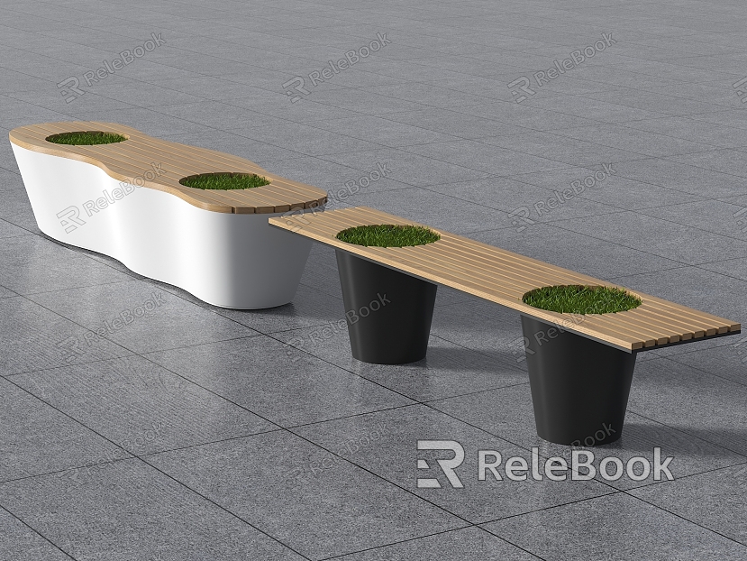 Modern Landscape Tree Pool Sitting Stool Outdoor Table and Chair Landscape Sitting Stool Bench Stone Sitting Stool Flower Pool Sitting Stool model