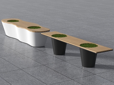 Modern Landscape Tree Pool Sitting Stool Outdoor Table and Chair Landscape Sitting Stool Bench Stone Sitting Stool Flower Pool Sitting Stool 3d model