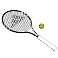 Professional Tennis Racket With White Strings And Green Tennis Ball For Sports Equipment