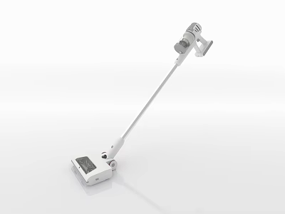 White Upright Household Vacuum Cleaner With Long Handle For Efficient Home Cleaning 3d model