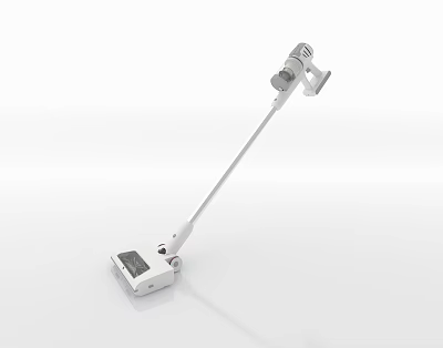 White Upright Household Vacuum Cleaner With Long Handle For Efficient Home Cleaning 3d model