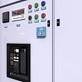 Modern Industrial Electrical Control Cabinets With Control Panels Displays And Buttons 3d model